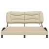 vidaXL Cadre de lit avec LED sans matelas Hvar cr&egrave;me 160x200 cm tissu