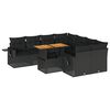 vidaXL Salon de jardin 9 pcs avec coussins noir r&eacute;sine tress&eacute;e
