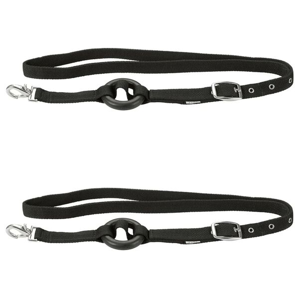 Kerbl R&ecirc;nes lat&eacute;rales 2 pcs Noir Poney 323599