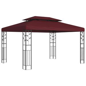 vidaXL Pavillon 3,97 x 2,96 x 2,68 m Bordeaux Polyester et Acier
