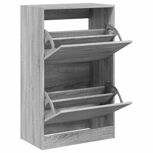 vidaXL Armoire &agrave; chaussures sonoma gris 60x34x96,5cm bois d'ing&eacute;nierie
