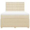 vidaXL Sommier &agrave; lattes de lit avec matelas Cr&egrave;me 160x200 cm Tissu