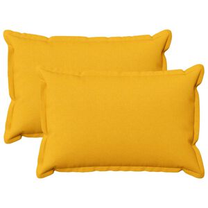 vidaXL Coussin HOUTEN 2 pi&egrave;ces Jaune clair Lin synth&eacute;tique
