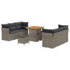 vidaXL Ensemble de canap&eacute; de jardin avec coussin 9 pcs Gris polyrotin