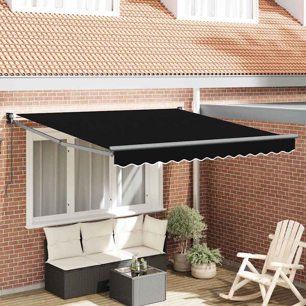 vidaXL Auvent Noir 3 x 2,5 m Polyester et m&eacute;tal