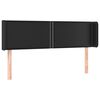 vidaXL T&ecirc;te de lit avec oreilles Noir 147x16x78/88 cm Similicuir