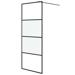 vidaXL Paroi de douche Noir 80x195 cm Verre ESG demi-d&eacute;poli