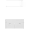 vidaXL Ensemble de meubles de bain 2 pcs Blanc brillant Agglom&eacute;r&eacute;