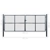 vidaXL Portail de jardin grillagé en acier galvanisé gris 400 x 150 cm