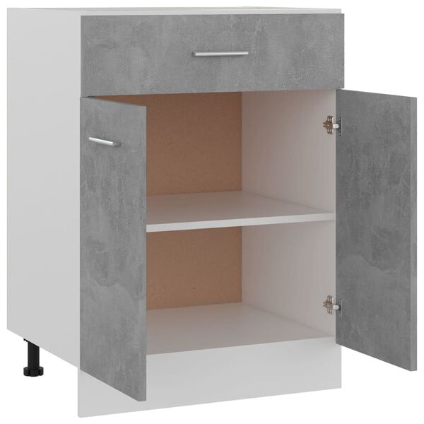 vidaXL Armoire de plancher à tiroir Gris béton Bois d’ingénierie