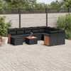 vidaXL Salon de jardin 11 pcs avec coussins noir r&eacute;sine tress&eacute;e