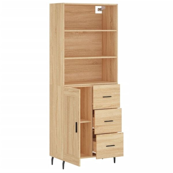 vidaXL Buffet haut Ch&ecirc;ne sonoma 69,5x34x180 cm Bois d'ing&eacute;nierie