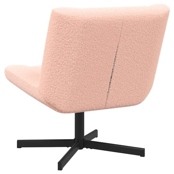 vidaXL Chaise pivotante Rose 63 x 75 x 76 cm Peau de mouton