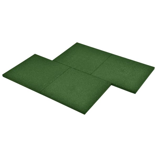 vidaXL Carreaux de protection antichoc 18pcs Caoutchouc 50x50x3cm Vert