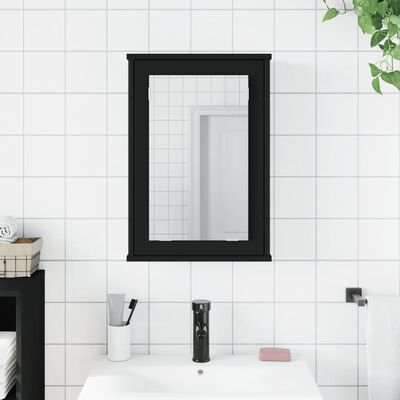 vidaXL Armoire à miroir de salle de bain noir bois d'ingénierie