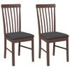 vidaXL Chaises &agrave; manger coussins 2 pcs marron bois massif caoutchouc