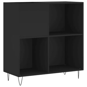 vidaXL Armoire &agrave; disques noir 84,5x38x89 cm bois d'ing&eacute;nierie