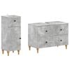 vidaXL Ensemble de 2 meubles de salle de bain ALKMAAR Gris b&eacute;ton