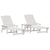 vidaXL Mobilier de jardin lounge 3 pcs Blanc 38 x 38 x 46 cm