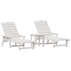 vidaXL Transat 3 pcs Blanc Poly&eacute;thyl&egrave;ne