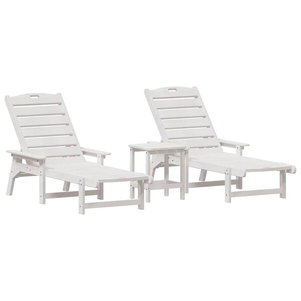 vidaXL Mobilier de jardin lounge 3 pcs Blanc 38 x 38 x 46 cm