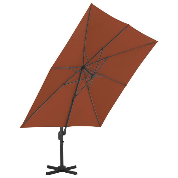 vidaXL Parasol de jardin déporté avec mât en aluminium Terre cuite 400 x 300 cm