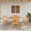 vidaXL Chaises empilables de jardin 4 pcs Marron 55,5 x 55,5 x 90 cm