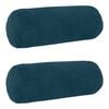 vidaXL Coussin avec oreiller HEERLEN 2 pi&egrave;ces Bleu Velours