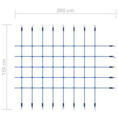 vidaXL Filet d'escalade 200x150 cm Bleu