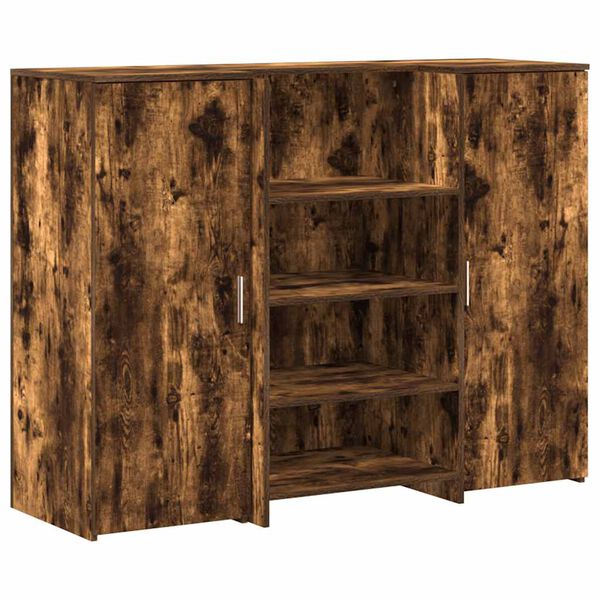 vidaXL Bureau de r&eacute;ception ch&ecirc;ne fum&eacute; 135x50x103,5cm bois d'ing&eacute;nierie