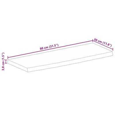 vidaXL Dessus de table 80x30x3,8 cm bord vif bois massif manguier brut