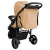 vidaXL Poussette b&eacute;b&eacute; &agrave; 3 roues Taupe et noir Acier