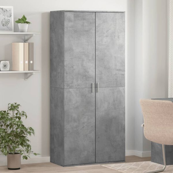 vidaXL Armoire &agrave; chaussures Gris b&eacute;ton 80x39x178 cm Bois d'ing&eacute;nierie