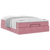VidaXL Cadre de lit ottoman avec matelas rose 140x200 cm velours