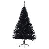 vidaXL Sapin de Noël artificiel pré-éclairé Noir 120 cm PVC