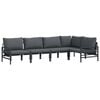 vidaXL Ensemble de canap&eacute; de jardin 5 pc Noir Acier
