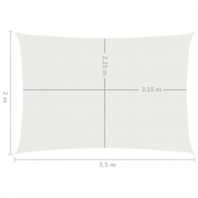 vidaXL Voile d'ombrage 160 g/m² Blanc 2x3,5 m PEHD