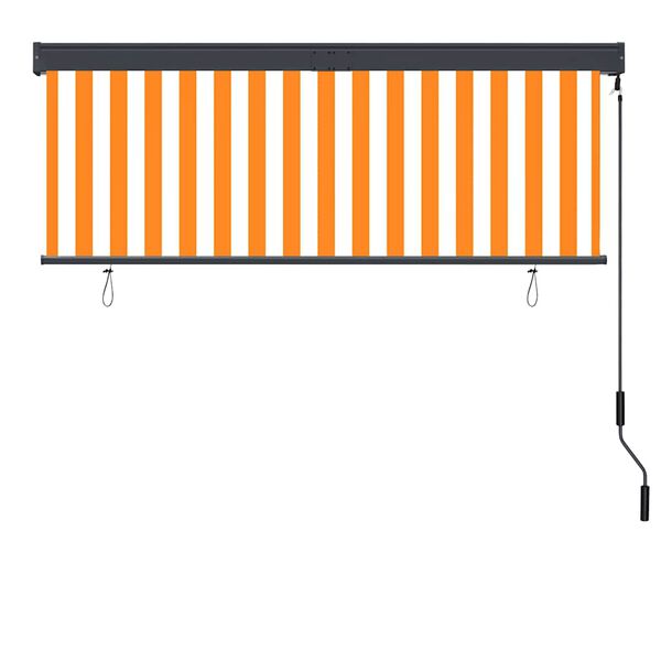 vidaXL Store roulant d'ext&eacute;rieur 160x250 cm Blanc et orange