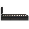 vidaXL Cadre de lit avec tiroir Noir 135 x 190 cm Bois de pin massif