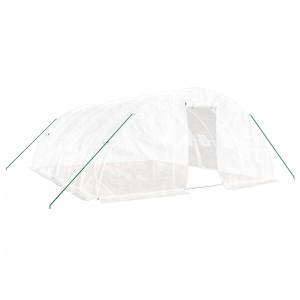 vidaXL Serre avec cadre en acier blanc 30 m&sup2; 6x5x2,3 m