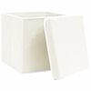 vidaXL Bo&icirc;tes de rangement avec couvercles 4pcs Blanc 32x32x32cm Tissu