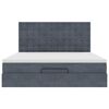 VidaXL Cadre de lit ottoman avec matelas gris fonc&eacute; 180x200cm velours