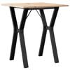 vidaXL Table &agrave; manger cadre en Y 60x60x75 cm bois de pin massif acier