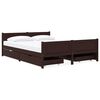 vidaXL Cadre de lit avec 4 tiroirs Marron fonc&eacute; 140x200 cm Pin massif