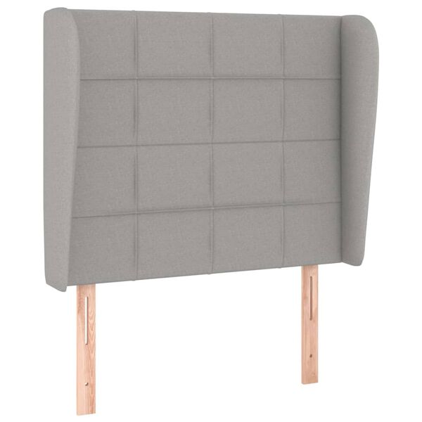 vidaXL T&ecirc;te de lit avec oreilles Gris clair 83x23x118/128 cm Tissu