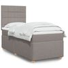 vidaXL Sommier &agrave; lattes de lit avec matelas Taupe 90x200 cm Tissu