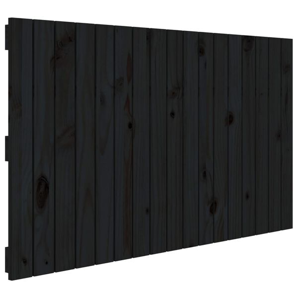 vidaXL Tête de lit murale Noir 108x3x60 cm Bois massif de pin