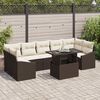 vidaXL Ensemble de canapé de jardin 8 pcs Marron Poly rotin