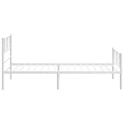 vidaXL Cadre de lit métal sans matelas avec pied de lit blanc 80x200cm