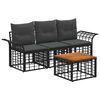 vidaXL Ensemble de canap&eacute;s d'ext&eacute;rieur 4 pc Noir et Gris fonc&eacute;